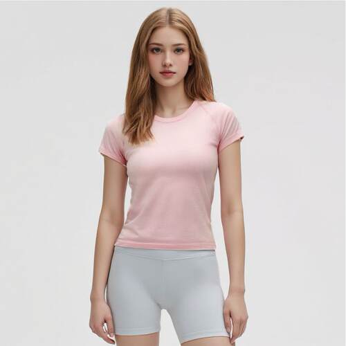 夏季2.0短袖re款运动健身短袖速干衣女瑜伽服跑步上衣显瘦T恤