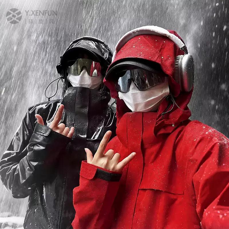 石墨烯户外冲锋衣男女三合一防风防水雨水徒步连帽登山服抓绒保暖