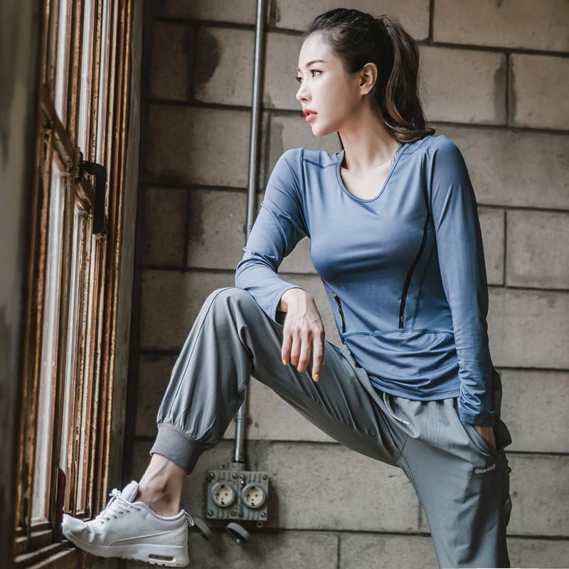 衣服健身房跑步打羽毛球长袖运动t恤女宽松快干运动t恤打球上衣|ruв категории Женская одежда, футболка - от Buy2taobao.com для оказания профессиональной услуги покупки агента Taobao