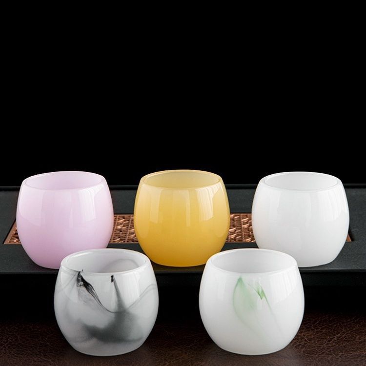 古法琉璃玉瓷茶杯主人杯加厚耐热
