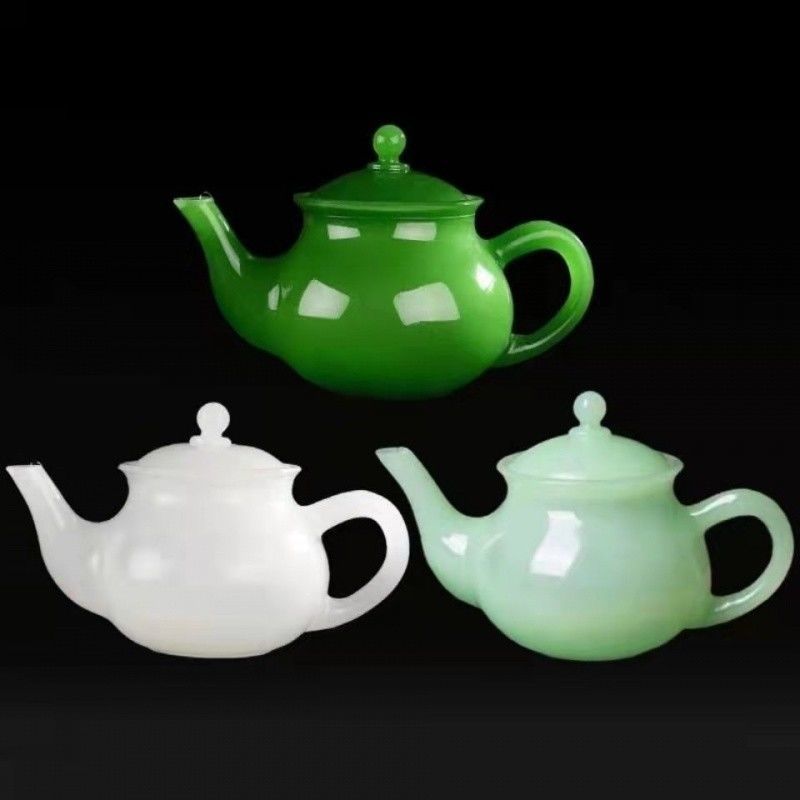 高档泡茶专用壶天然玉石茶具全套