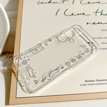 日韩ins风可爱一圈小猫咪适用iPhone16/17promax苹果15plus/12/14RPO/13mini简约线条手机壳全包男女