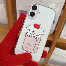 日韩ins风可爱新年苹果小狗适用iPhone16/17promax苹果15plus/12/14RPO/13mini简约手机软壳男女