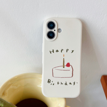 日韩ins风可爱趣味生日蛋糕适用iPhone16promax苹果15plus/12/14RPO/13mini简约礼物手机壳全包女