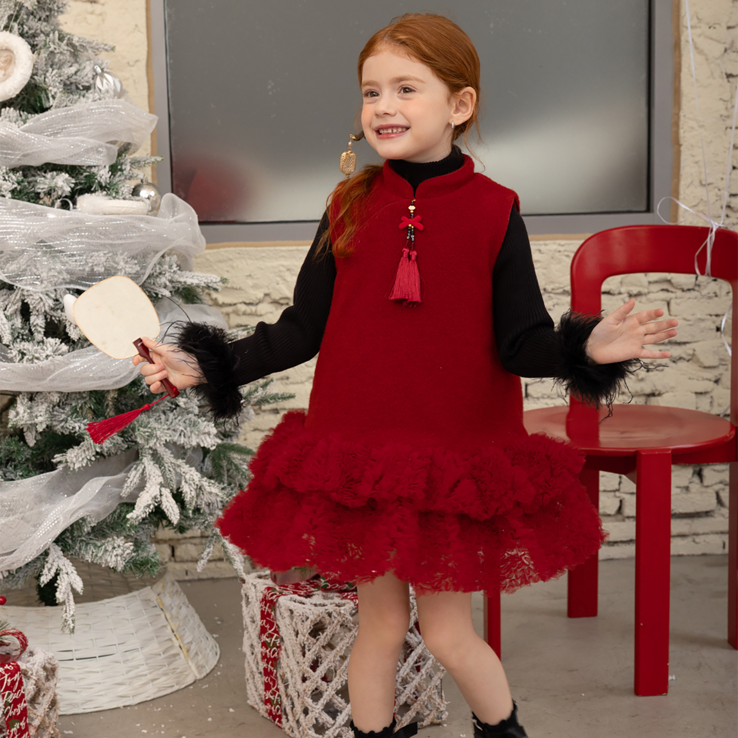 女童新中式周岁礼服旗袍连衣裙