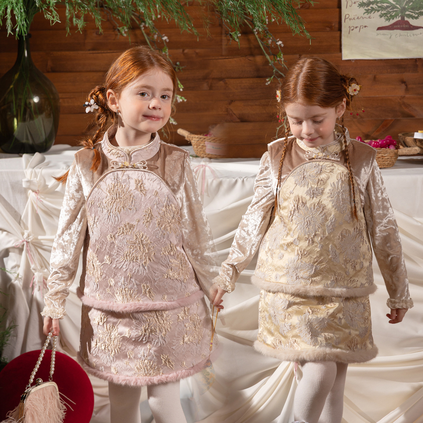 女童国风套装冬装新款儿童中式