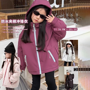 女童休闲棉服儿童硬核棉衣保暖加厚夹棉冲锋衣外套潮 童装 冬季 新款