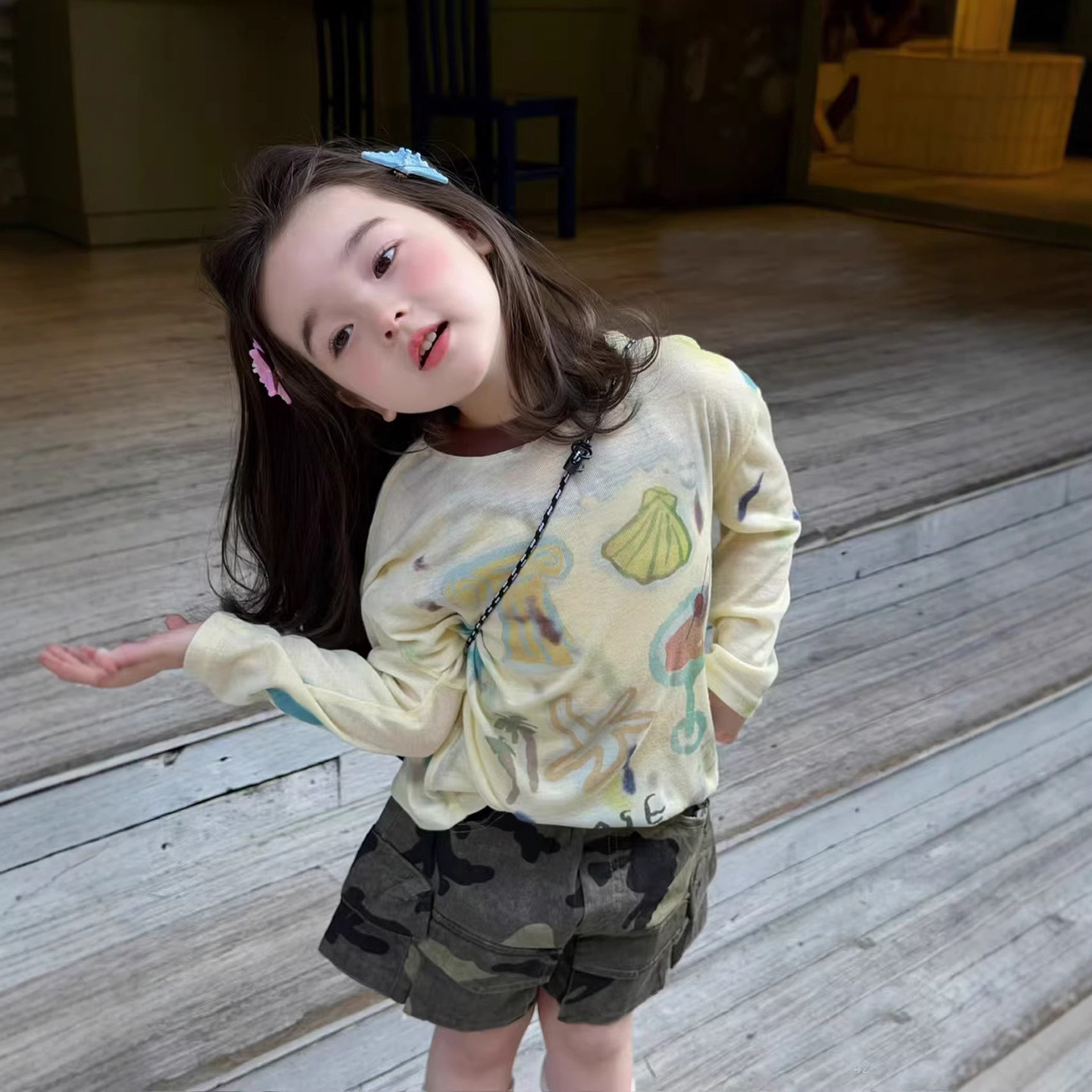 女童春季韩系卡通保暖长袖套装图片