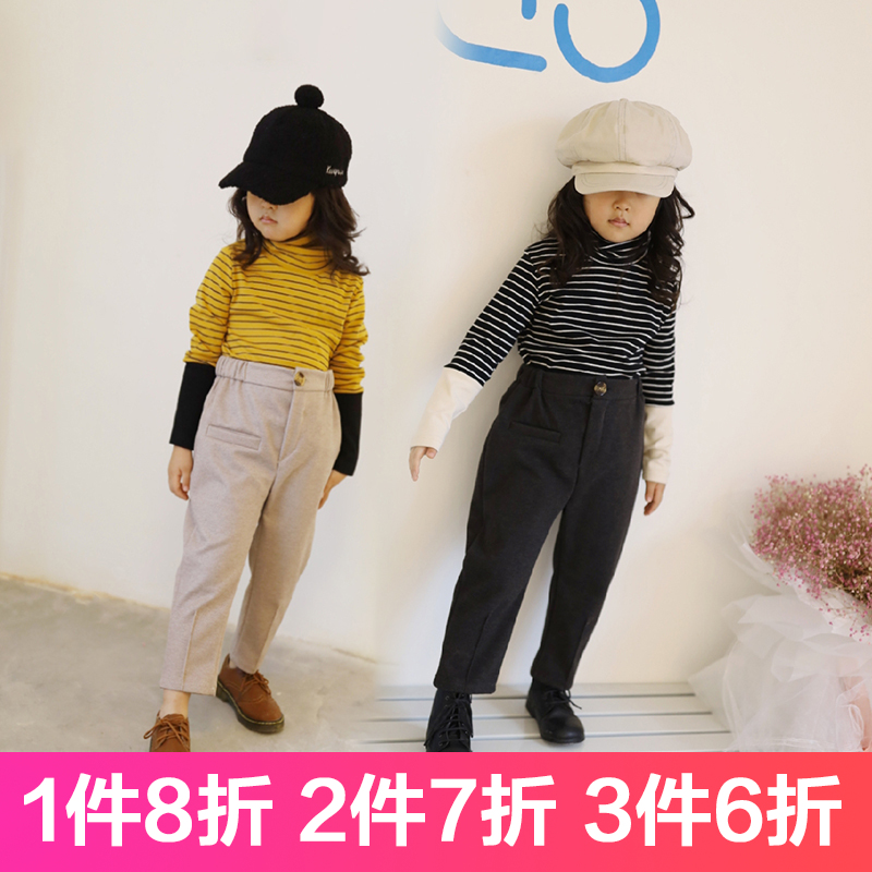 ifkids秋冬新款柔软舒适毛呢裤子