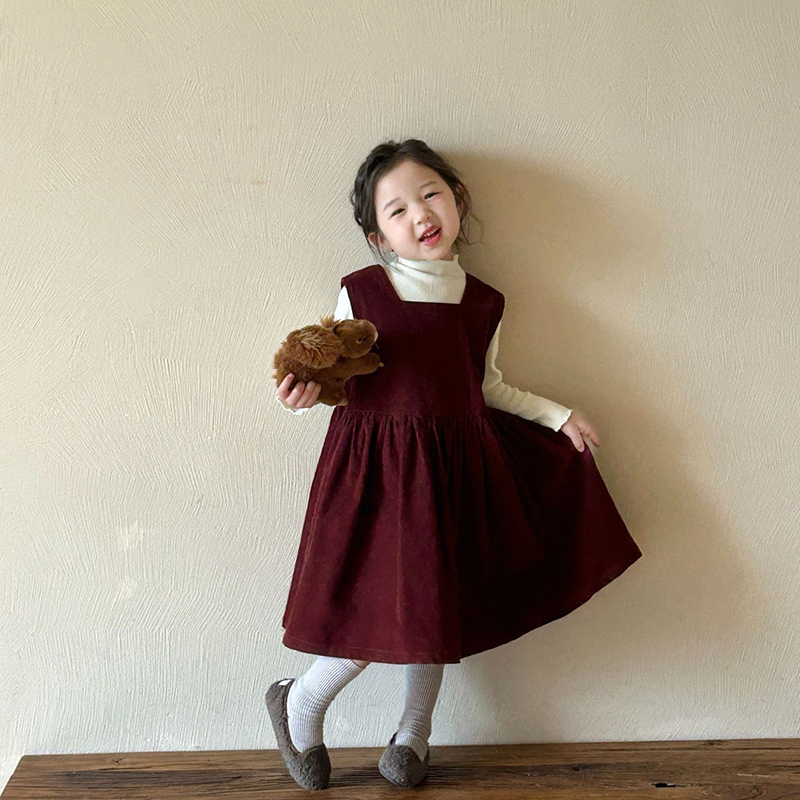 韩版洋气百搭灯芯绒背心裙打底衫