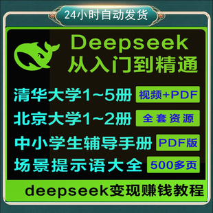 deepseek从入门到精通清华大学使用教程实用指南视频赚钱变现完整