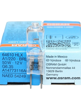 欧司朗 osram HLX 64610 12V50W G6.35 BRL 裂隙灯显微镜灯泡