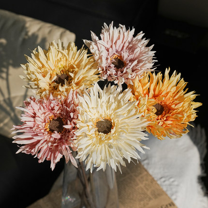 高档插花非洲菊仿真花波斯菊雏菊室内摆设客厅装饰花艺摆设单枝