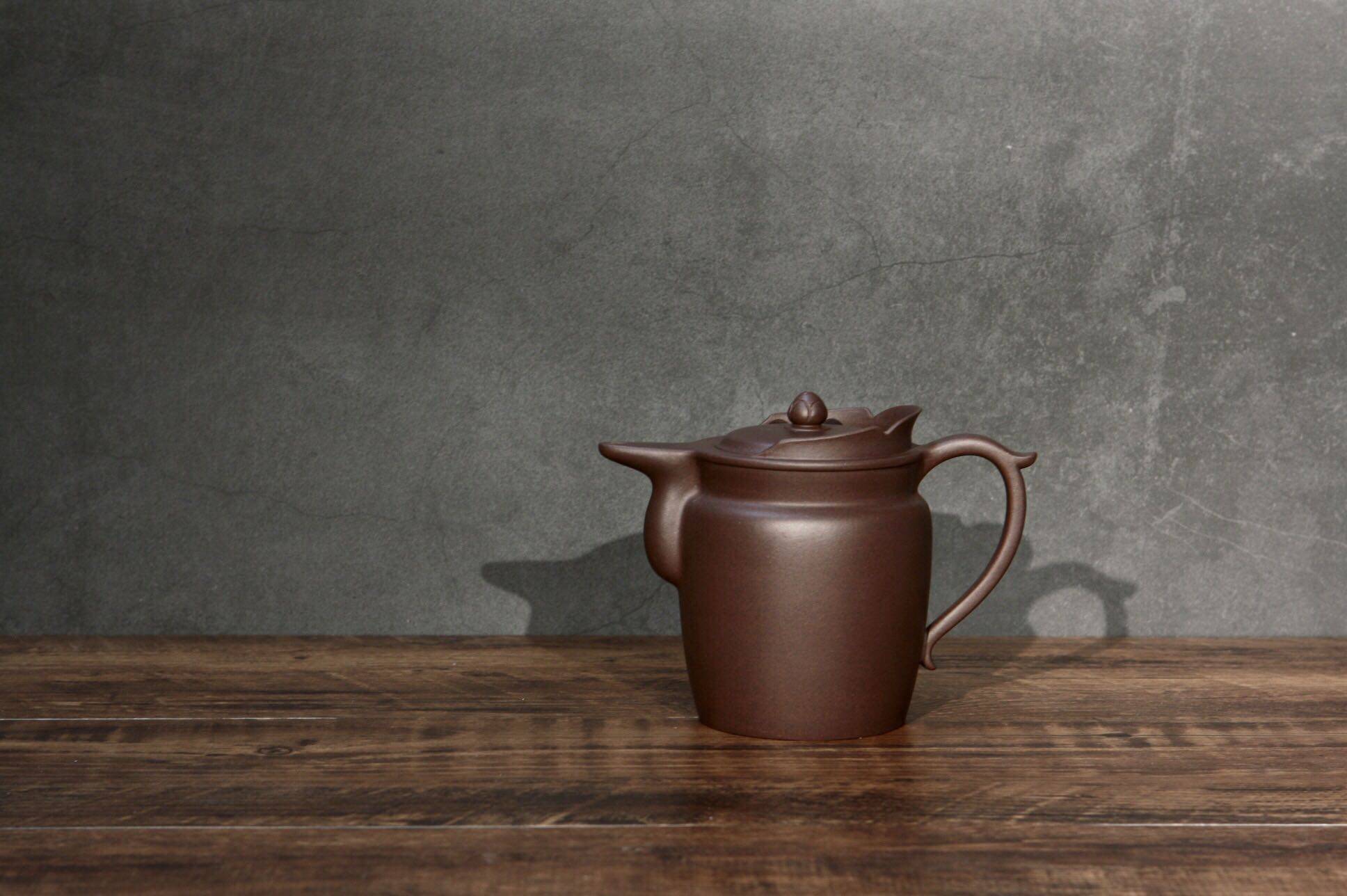 拙雅堂 潜力陶手 冯宇 原矿黑星土 僧帽 纯全手工紫砂壶 365c