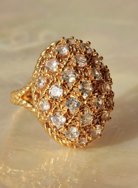 轻珠宝线《丹麦女王》Cartie*重工蜡镶锆石开口戒指 布家风可调节