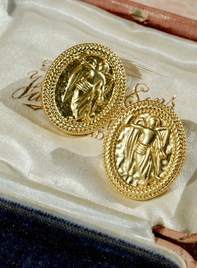《酒侍天使》小香复刻金币立体人像浮雕耳饰 文艺高级百搭款耳夹