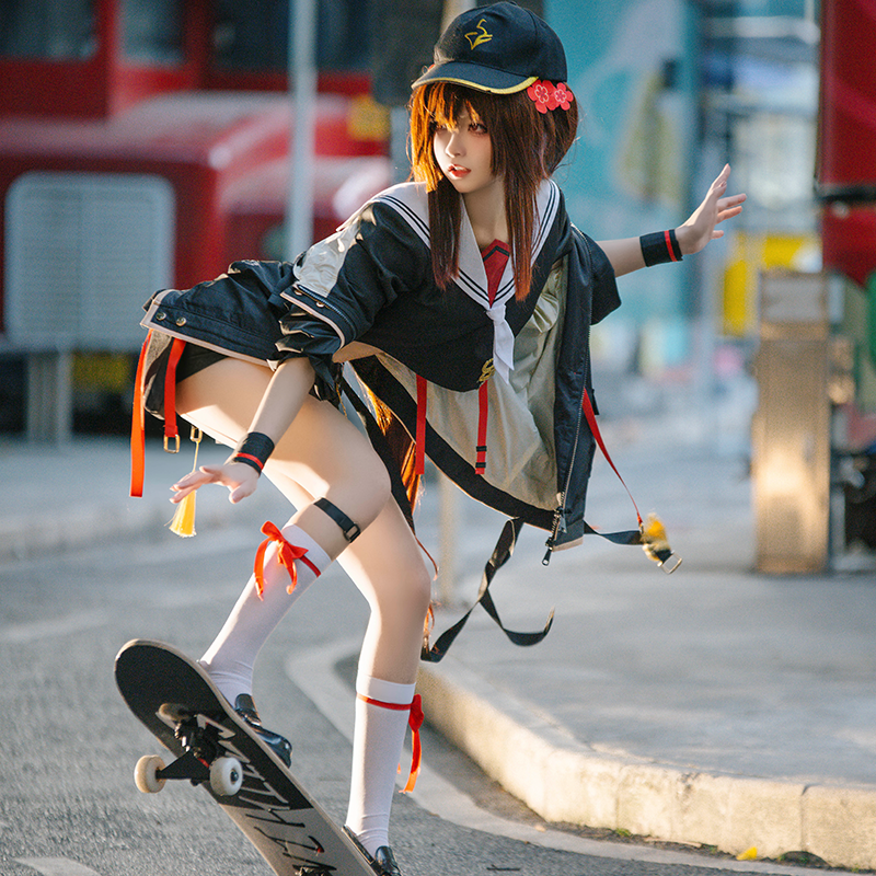 胡桃滑板女孩同人cos