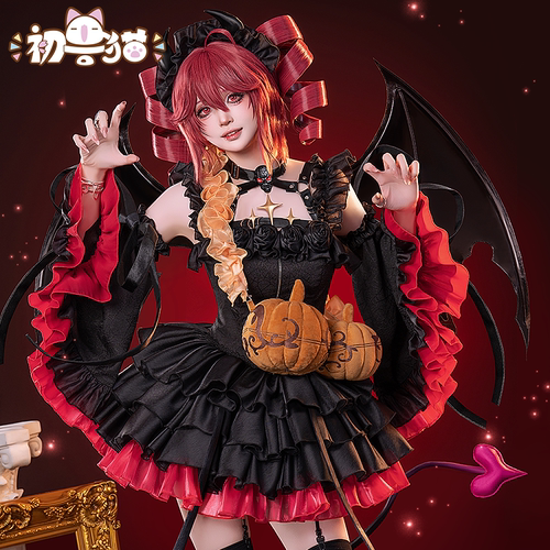 初兽猫 现货 重音cos服teto万圣节小恶魔cosplay女装lolita连衣裙