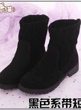 【初兽猫现货】万用黑色系带短靴 cosplay鞋cosply