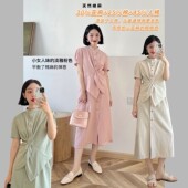 女装 旗袍领棉麻衬衫 新中式 上衣国风通勤直筒裙半身裙 寂静生活