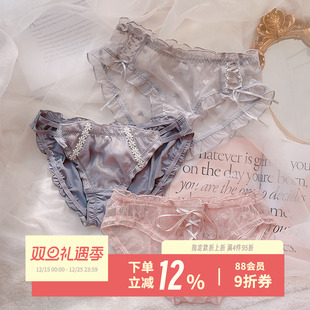 2025新款 玫瑰岛屿 女士三角裤 女纯欲网纱薄款 甜美性感蕾丝内裤