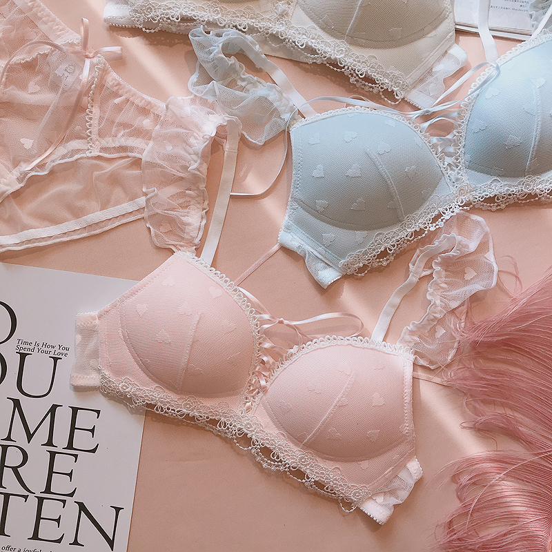 甜美少女~系带蝴蝶结丝带文胸