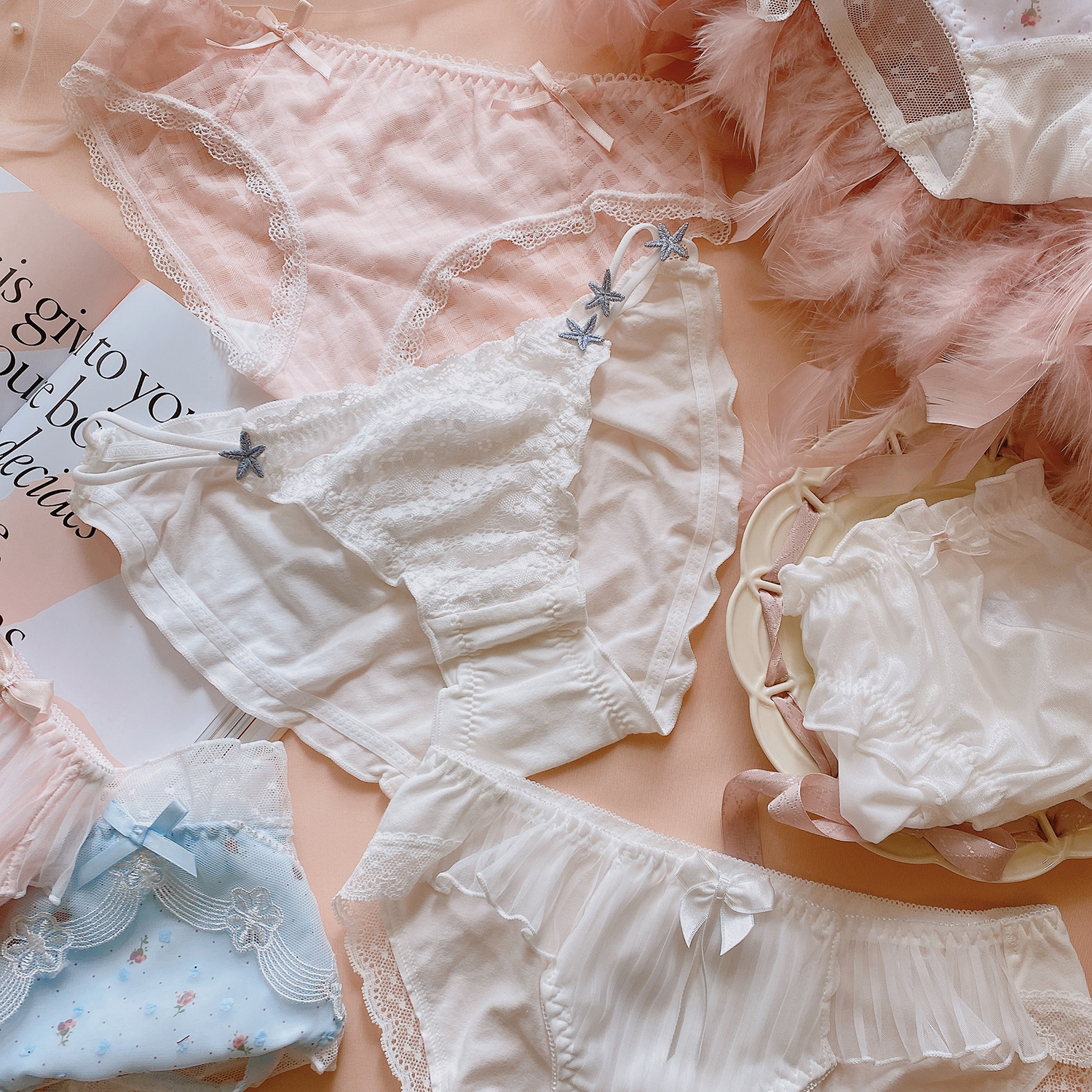 心动初恋~柔软白色纯棉少女内裤