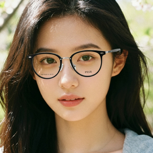 帕莎高颜值女钛合金休闲眼镜框防过敏镜腿复古近视眼镜架PB75039