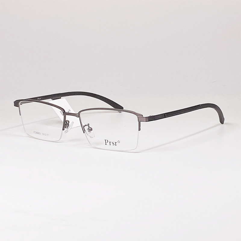 帕莎新款方框眼镜时尚半框钛金属框架可配定制近视镜框86651