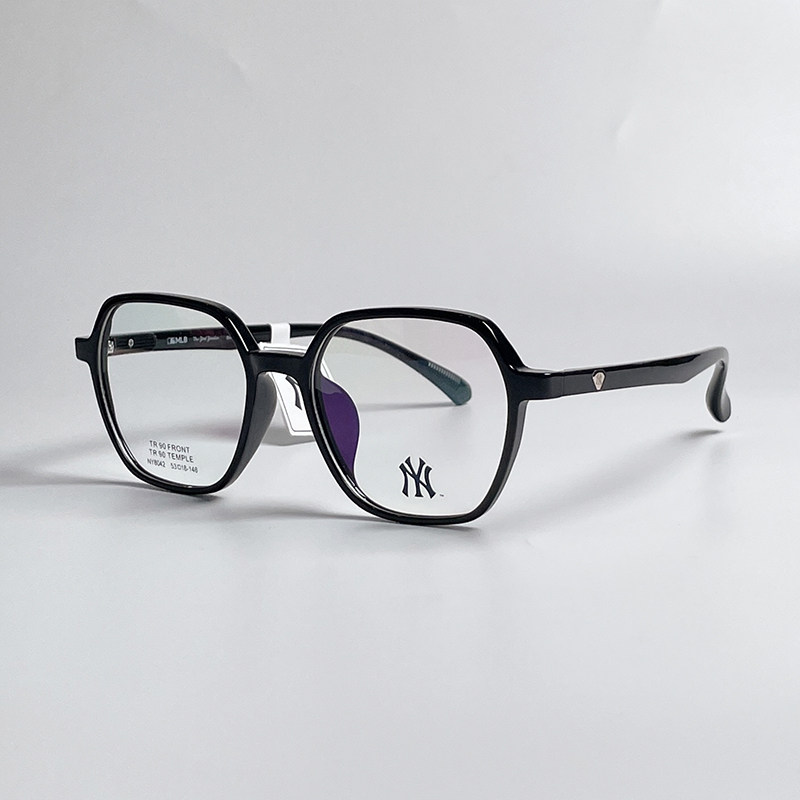 MLB纽约洋基白色透明眼镜女近视大框眼睛可配度数大脸显瘦NY8042