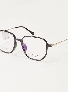 新款正品帕莎近视眼镜框架超轻瘦脸钛架男女多边形可配镜PS66418