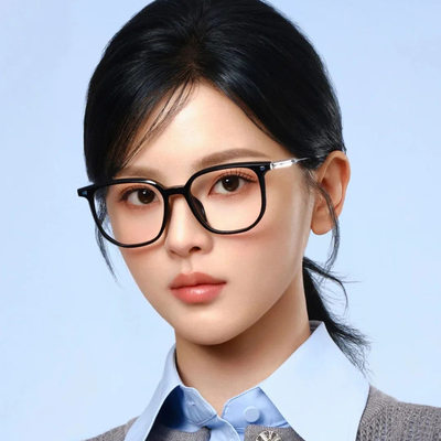 帕莎高颜值女钛合金休闲眼镜框显脸瘦大框复古近视眼镜架PT75039