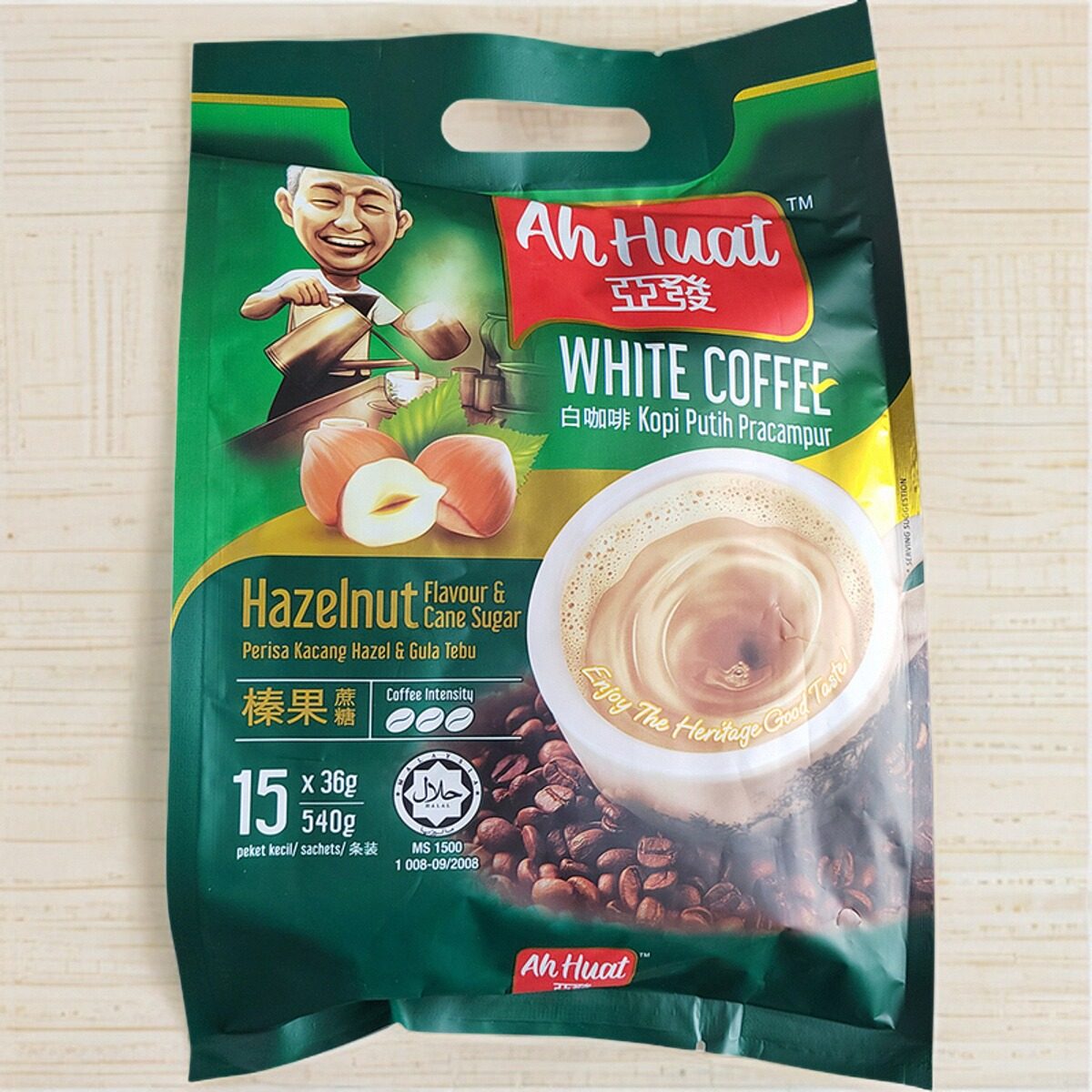 马来西亚进口亚发咖啡特浓白咖啡三合一经典榛果咖啡口味香浓炭烧