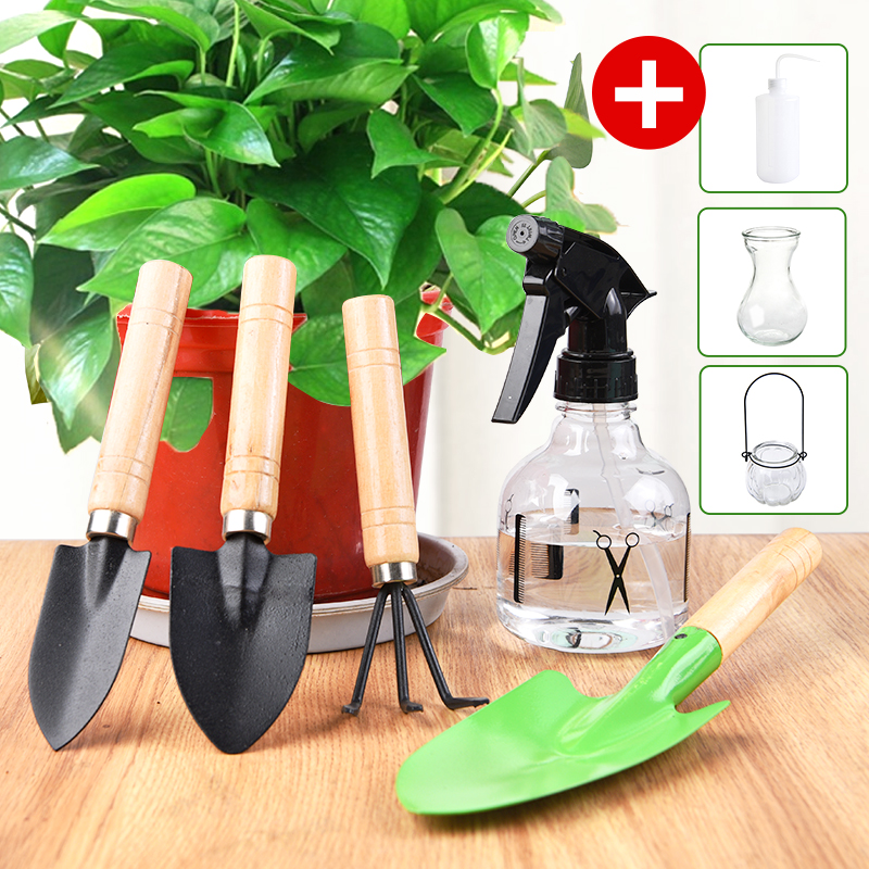 园艺工具套装多肉植物绿植铲子耙子喷水壶浇水壶种植种子玻璃花瓶