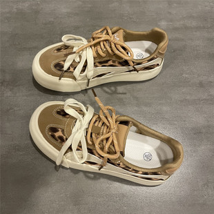 豹纹鞋 通勤潮流百搭板鞋 子女春秋季 女时尚 休闲德训鞋 七七主人家