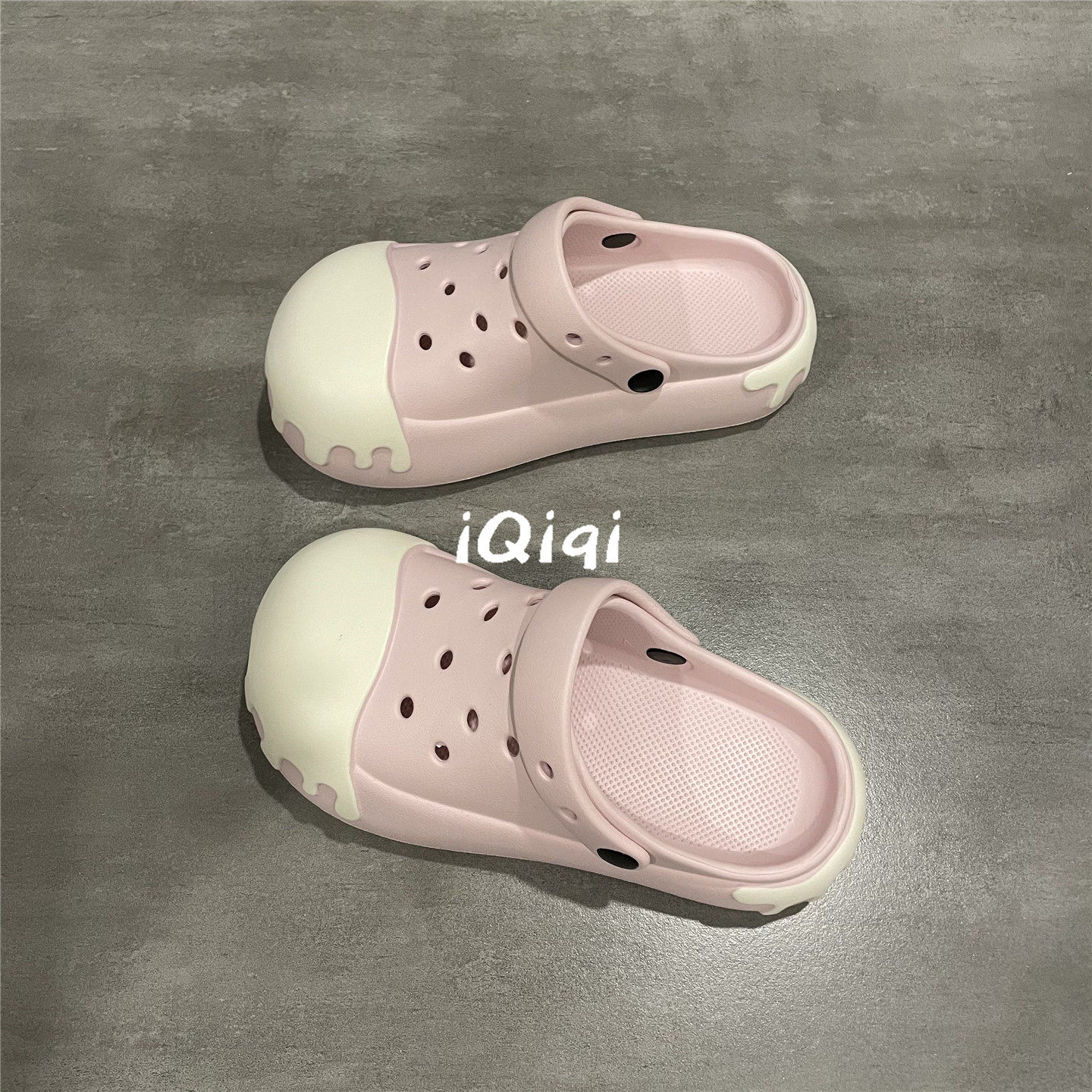 冰激凌卡通洞洞鞋女夏季