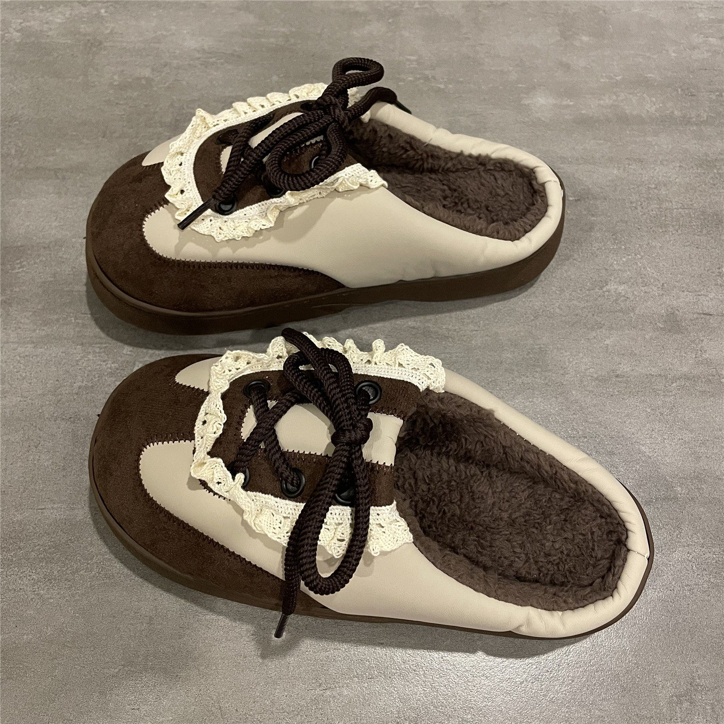 七七主人家 ins风复古面包棉鞋女冬季保暖毛绒棉拖鞋女加绒德训鞋,女鞋,包头拖,淘宝优惠券,粉丝福利购,淘宝优惠卷