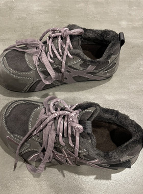 七七主人家 加绒德训鞋女2025冬季新款鞋子女韩版复古棉鞋女板鞋