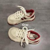 子女2023秋季 新款 爆款 七七主人家原创方头设计大头鞋 低帮帆布鞋 女