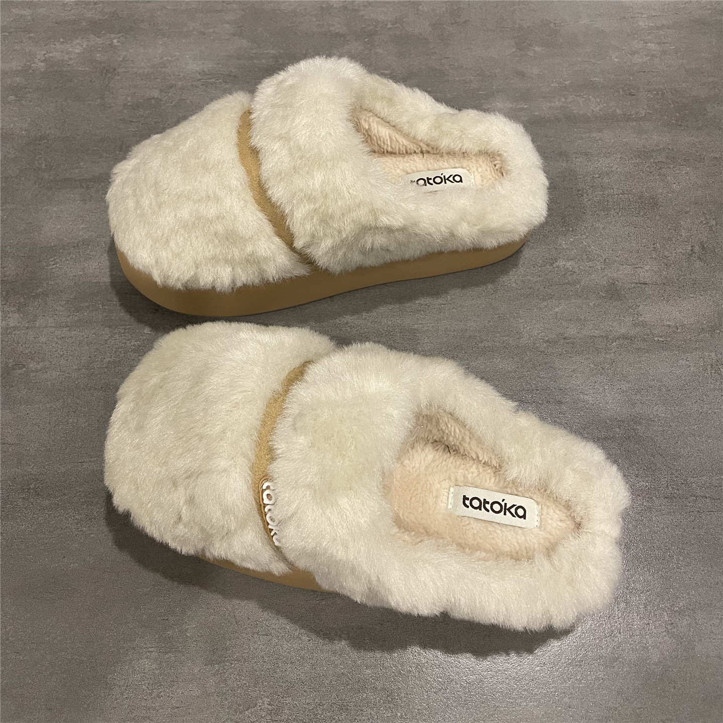 居家加绒厚底防滑毛毛鞋女