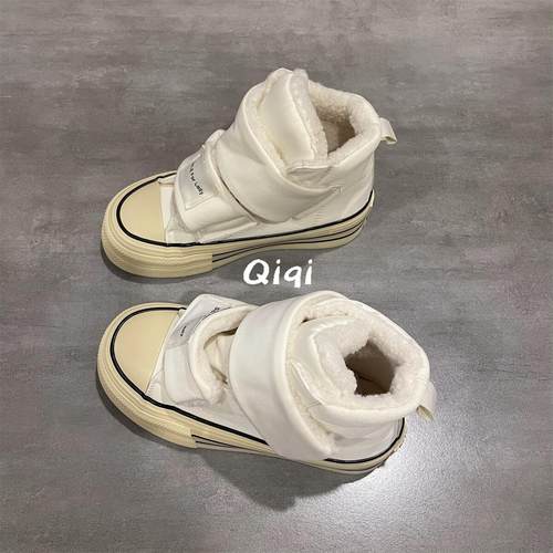 魔术贴棉鞋爆款小白鞋子女板鞋