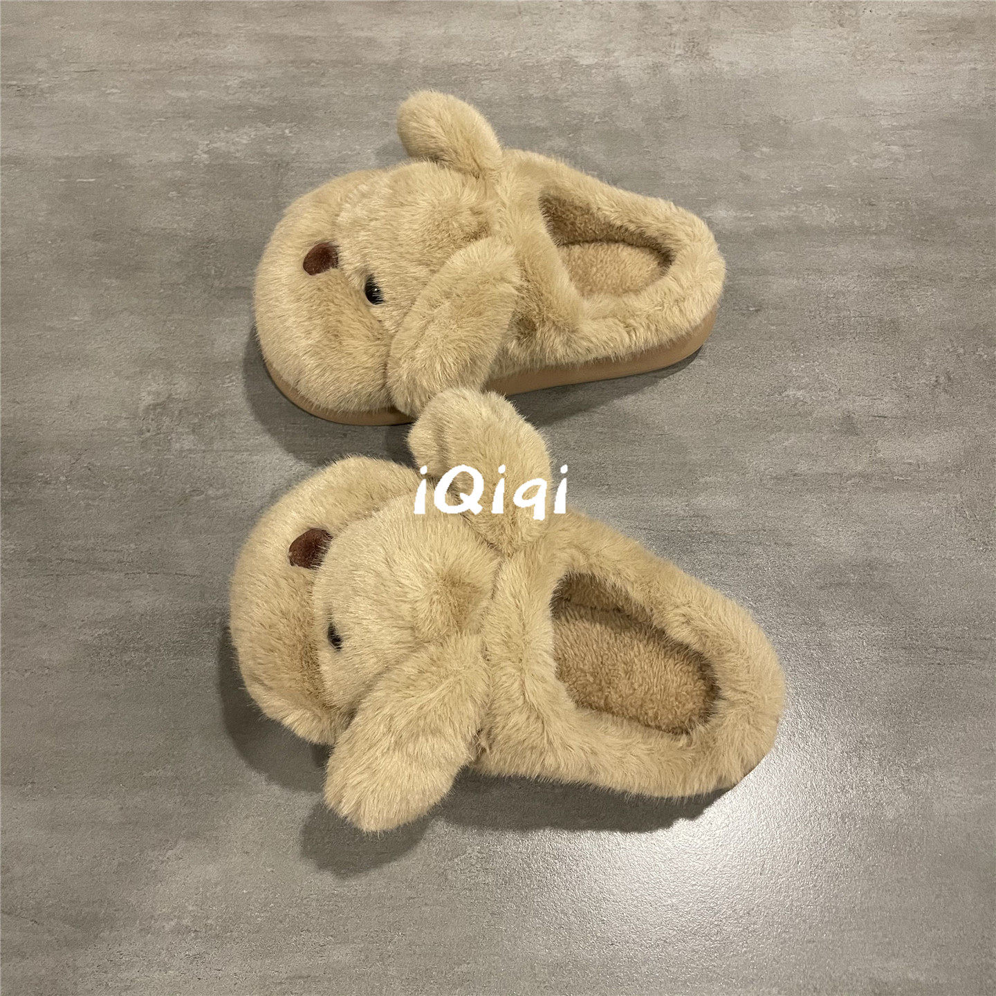 毛毛鞋女冬季卡通小狗棉拖鞋