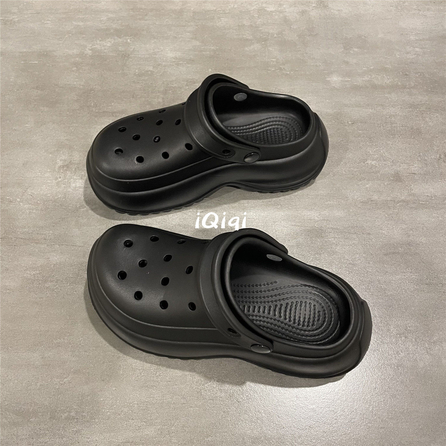 七七主人家 黑色EVA软底轻便洞洞鞋女2026年春夏厚底包头拖鞋女款,女鞋,沙滩鞋,淘宝优惠券,粉丝福利购,淘宝优惠卷