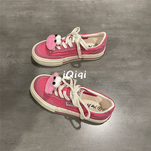 七七主人家 帆布鞋女款2025新款巨好看的鞋子女士洋气年轻人布鞋