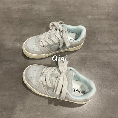 七七主人家 博主同款板鞋女2024春季新款小众配色运动面包鞋子女