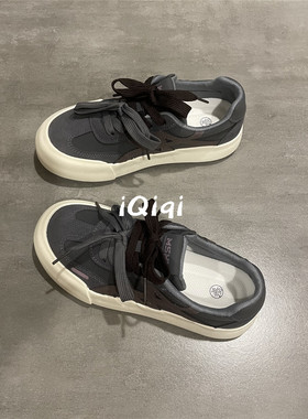 七七主人家 美式复古德训鞋女鞋2025秋季新款灰色鞋子女休闲板鞋