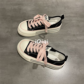 新款 子女2025秋季 爆款 帆布鞋 ins潮百搭学生 七七主人家 女款 黑色鞋