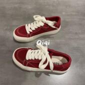 子女透气半拖小众板鞋 七七主人家 新款 鞋 大红色帆布鞋 女2026春季