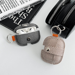 Fiterme新设计潮流ins皮质耳机保护套适用苹果airpods pro324二/三代指环扣挂钩女个性男防摔软壳高级感小众