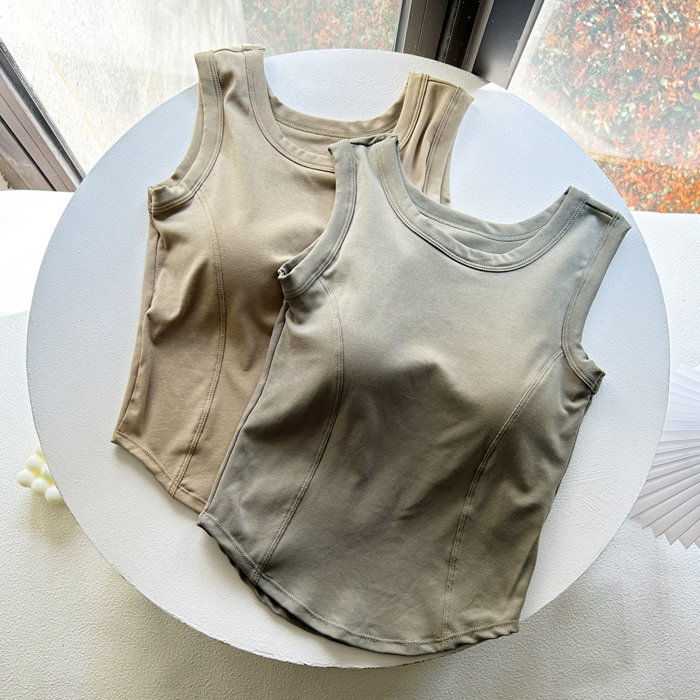 吊带背心夏2024新款修身内搭遮副乳带胸垫一体文胸打底外穿上衣